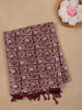 Maroon Abstract Floral Design Semi Tussar Saree