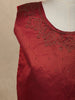 Maroon And Green Floral Zari Woven Raw Silk Pattu Pavadai with Dupatta