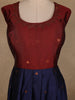 Maroon And Navy Blue Banarasi Silk Anarkali Gown with Dupatta