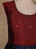 Maroon And Navy Blue Banarasi Silk Anarkali Gown with Dupatta
