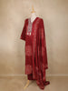 Maroon Bandhani Printed Cotton Salwar Suit with Dupatta