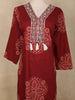 Maroon Bandhani Printed Cotton Salwar Suit with Dupatta