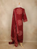Maroon Bandhani Printed Cotton Salwar Suit with Dupatta