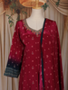 Maroon Bandhani Printed Design Crepe Palazzo Suit with Dupatta