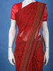 Maroon Bandhani Printed Georgette Saree With Contrast Border