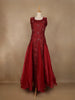 Maroon Bead and Sequin Embellishments Party Wear Kids Net Gown