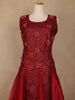 Maroon Bead and Sequin Embellishments Party Wear Kids Net Gown