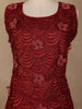 Maroon Bead and Sequin Embellishments Party Wear Kids Net Gown