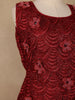 Maroon Bead and Sequin Embellishments Party Wear Kids Net Gown