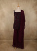 Maroon Beaded Embroidery Georgette Palazzo Suit