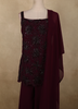 Maroon Beaded Embroidery Georgette Palazzo Suit