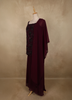 Maroon Beaded Embroidery Georgette Palazzo Suit