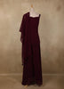 Maroon Beaded Embroidery Georgette Palazzo Suit