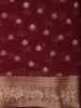 Maroon Butta Design Chiffon Saree