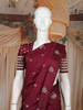Maroon Butta Design Semi Banarasi Saree