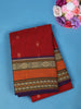 Maroon Butta Motifs Designed Cotton Saree With Contrast Woven Border