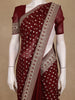 Maroon Butta Woven Design Banarasi Silk Saree