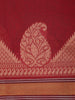 Maroon Butta Woven Design Cotton Saree with Zari Border