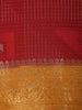 Maroon Checked Design Mysore Silk Saree With Contrast Zari Border