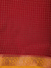 Maroon Checked Design Mysore Silk Saree With Mustard Zari Border