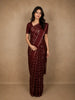 Maroon Checked Zari Woven Design Kanchipuram Silk Saree with Silver Zari Border