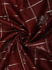 Maroon Checked Zari Woven Design Kanchipuram Silk Saree with Silver Zari Border