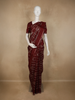 Maroon Checked Zari Woven Design Kanchipuram Silk Saree with Silver Zari Border