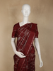 Maroon Checked Zari Woven Design Kanchipuram Silk Saree with Silver Zari Border