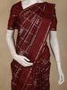 Maroon Checked Zari Woven Design Kanchipuram Silk Saree with Silver Zari Border