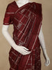 Maroon Checked Zari Woven Design Kanchipuram Silk Saree with Silver Zari Border