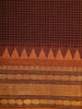 Maroon Checks Design Cotton Saree with Contrast Mustard Zari Woven Border