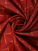 Maroon Checks Woven Pure Kanchipuram Silk Saree with Zari Border