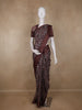 Maroon Circular Floral Printed Chanderi Cotton Saree with Zari Border
