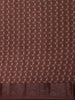 Maroon Circular Floral Printed Chanderi Cotton Saree with Zari Border