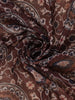 Maroon Circular Floral Printed Chanderi Cotton Saree with Zari Border