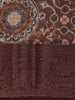 Maroon Circular Floral Printed Chanderi Cotton Saree with Zari Border