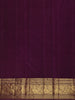 Maroon Elephant Motif Woven Pure Kanchipuram Silk Saree with Contrast Purple Zari Border