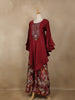Maroon Embellished Design Crepe Palazzo Salwar Suit
