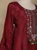 Maroon Embellished Design Crepe Palazzo Salwar Suit