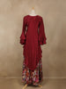Maroon Embellished Design Crepe Palazzo Salwar Suit