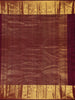 Maroon Floral And Peacock Motif Woven Pure Kanchipuram Silk Saree with Zari Border