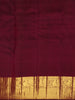 Maroon Floral And Peacock Motif Woven Pure Kanchipuram Silk Saree with Zari Border