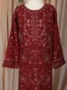 Maroon Floral Beads Embroidered Design Georgette Kids Salwar Suit