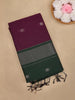 Maroon Floral Butta Design Cotton Saree