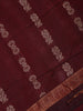 Maroon Floral Butta Design Cotton Saree