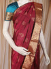Maroon Floral Butta Woven Design Kanchipuram Silk Saree with Zari Border