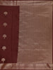 Maroon Floral Butta Woven Design Semi Banarasi Saree with Zari Border