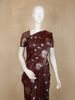 Maroon Floral Butta Woven Design Soft Tissue Saree