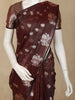 Maroon Floral Butta Woven Design Soft Tissue Saree