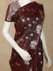 Maroon Floral Butta Woven Design Soft Tissue Saree